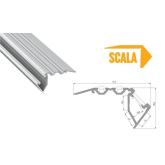 Hliníkový profil schodišťový LUMINES SCALA 2m pro LED pásky, eloxovaný stříbrný